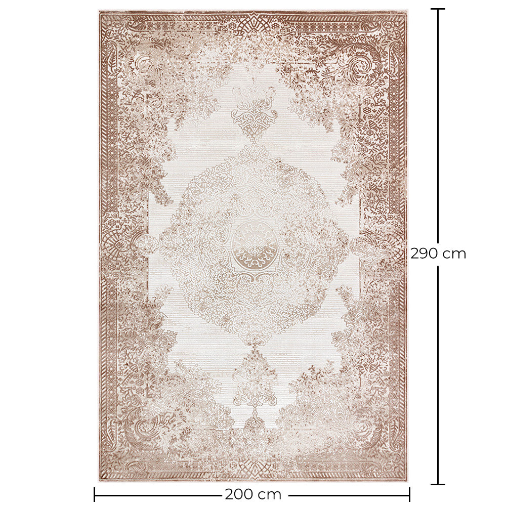 Vintage orientalsk teppe for stue – beige teppe (290 x 200 cm) – for stue og soverom – Cerulean – RugRoyal