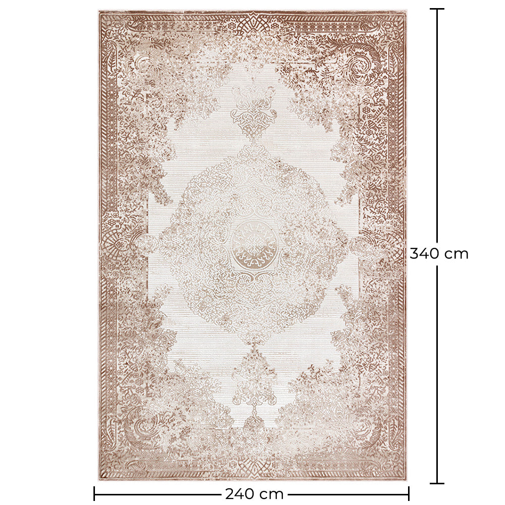 Vintage orientalsk teppe for stue – beige teppe (240 x 340 cm) – for stue og soverom – Auburn – RugRoyal