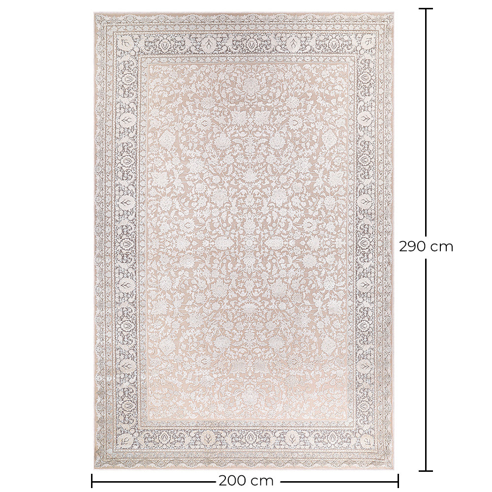 Vintage klassisk teppe for stue – Beige teppe (290 x 200 cm) – for stue og soverom – Indira – RugRoyal