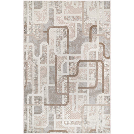Teppich Groß Zeitgenössisches Modernes Design - Beige (290 x 200 cm) - Verziert – für Wohnzimmer und Schlafzimmer – RugRoyal