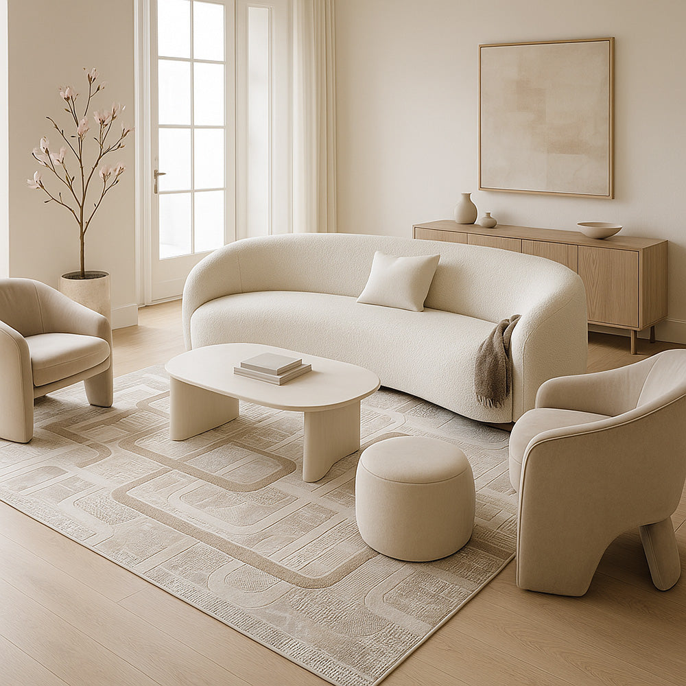 Rug Large Contemporary Modern Design - Beige (290x200 cm) - Ornate