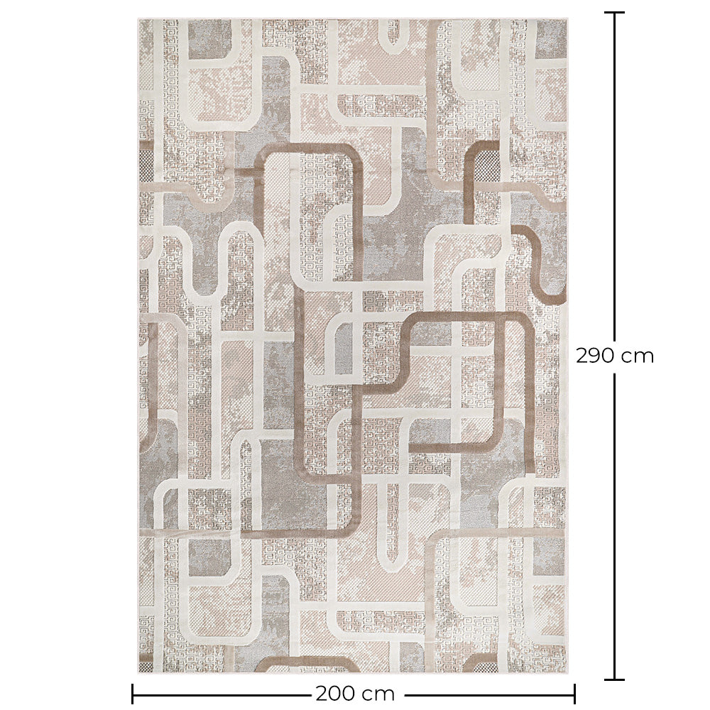 Teppe Stort Moderne Samtidsdesign - Beige (290 x 200 cm) - Ornamentert – for Stue og Soverom – RugRoyal