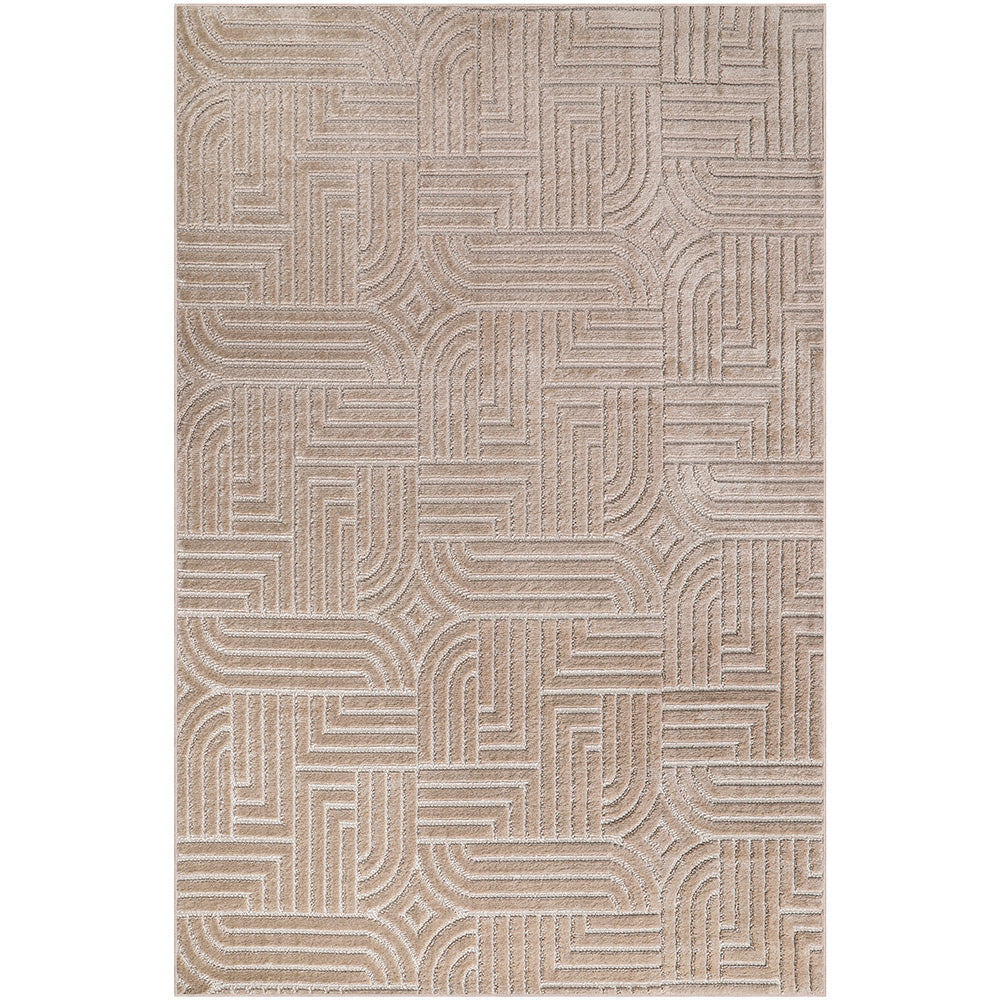 Rug Large Contemporary Modern Design - Beige (290x200 cm) - Rococo