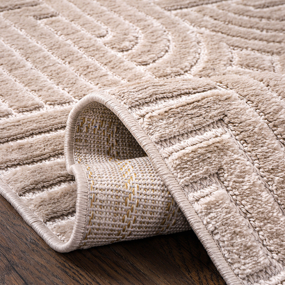 Teppich Groß Zeitgenössisches Modernes Design - Beige (290 x 200 cm)