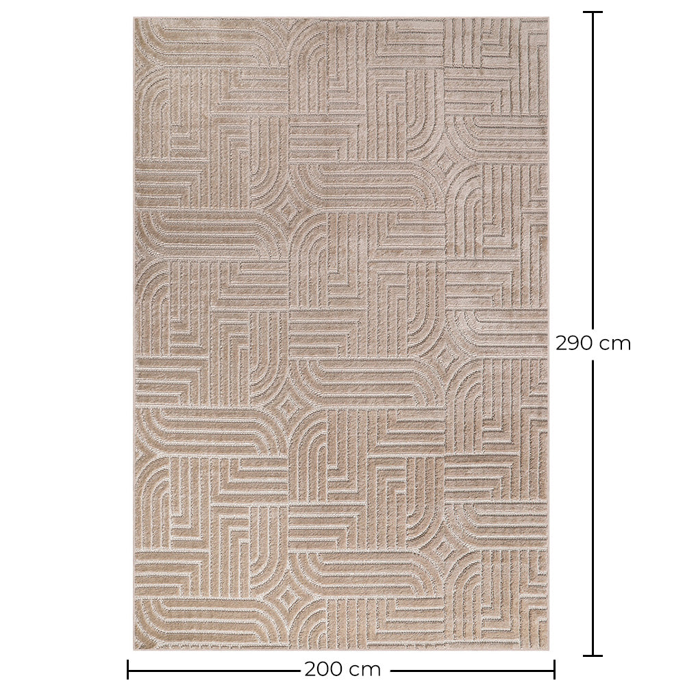 Rug Large Contemporary Modern Design - Beige (290x200 cm) - Rococo