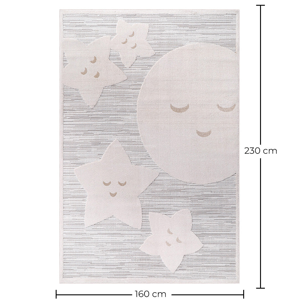 Barneteppe til soverom – Beige teppe (160 x 230 cm) – til barnerom og soverom – Solenne – RugRoyal