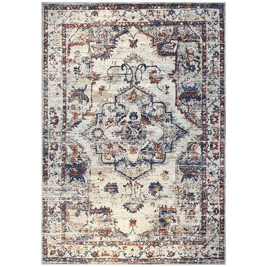 Tapete oriental vintage para sala de estar – Tapete bege (290 x 200 cm) – Lavável – para sala de estar e quarto – Safyh – RugRoyal