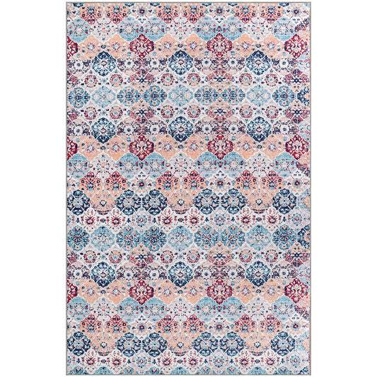 Vintage Oriental Rug for Living Room – aged-look Multicolour Carpet (290 x 200 cm) – for Living Room and Bedroom – Topaz – RugRoyal
