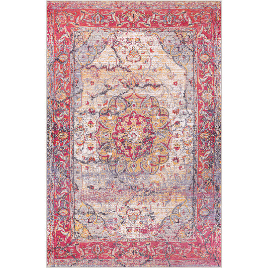 Dywan orientalny vintage do salonu – dywan wielokolorowy w stylu postarzałym (290 x 200 cm) – do salonu i sypialni – Celandine – RugRoyal