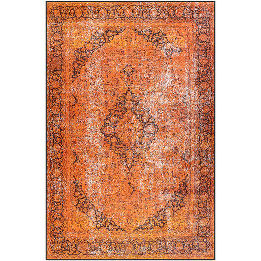 Vintage oriental Rug for Living Room – Orange Carpet (290 x 200 cm) – for Living Room and Bedroom – Vesper – RugRoyal
