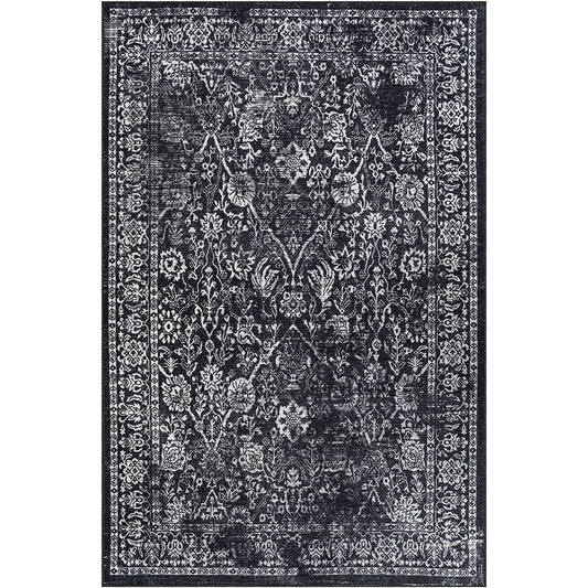 Vintage oriental Rug for Living Room – Black Carpet (290 x 200 cm) – for Living Room and Bedroom – Mistral – RugRoyal