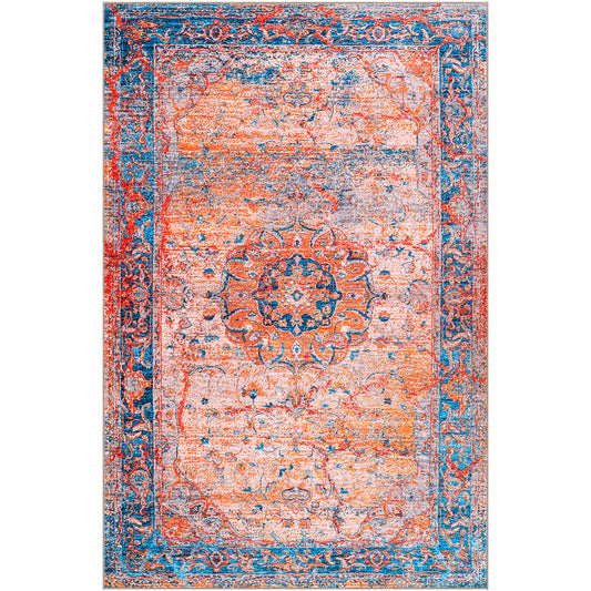 Vintage Oriental Rug for Living Room – aged-look Multicolour Carpet (290 x 200 cm) – for Living Room and Bedroom – Zevida – RugRoyal