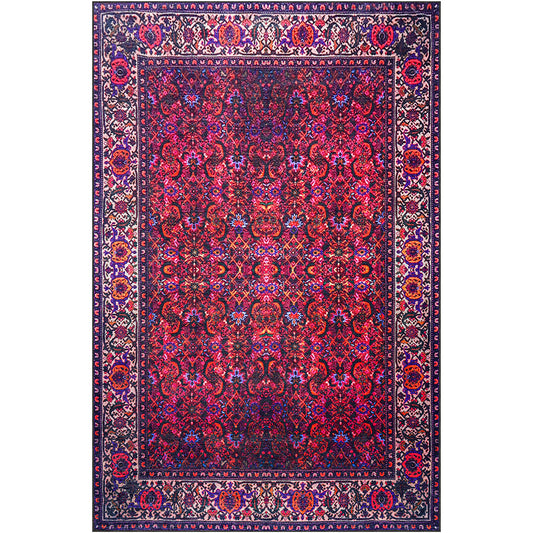 Vintage Oriental Rug for Living Room – aged-look Red Carpet (290 x 200 cm) – for Living Room and Bedroom – Viridian – RugRoyal