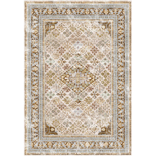 Tapete Oriental Vintage para Sala de Estar – Tapete Castanho com Aspeto Envelhecido (290 x 200 cm) – para Sala de Estar e Quarto – Lyo – RugRoyal