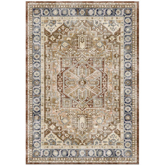 Vintage Oriental Rug for Living Room – aged-look Brown Carpet (290 x 200 cm) – for Living Room and Bedroom – Celes – RugRoyal