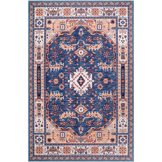 Vintage oriental Rug for Living Room – Multicolour Carpet (290 x 200 cm) – for Living Room and Bedroom – Yatam – RugRoyal