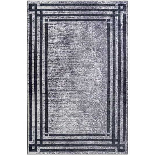 Vintage Oriental Rug for Living Room – aged-look Grey Carpet (290 x 200 cm) – for Living Room and Bedroom – Verona – RugRoyal