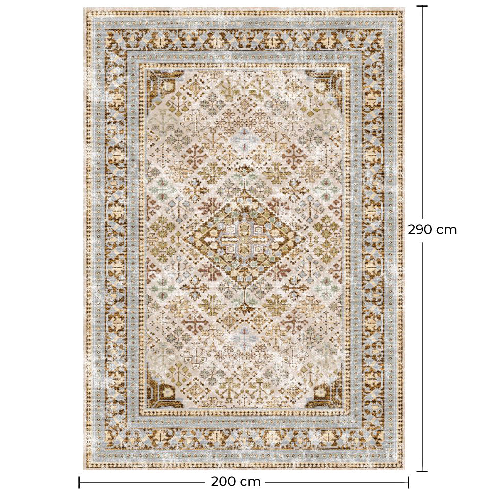 Senovinis rytietiškas kilimas svetainei – sendinto stiliaus rudas kilimas (290 x 200 cm) – svetainei ir miegamajam – Lyo – RugRoyal