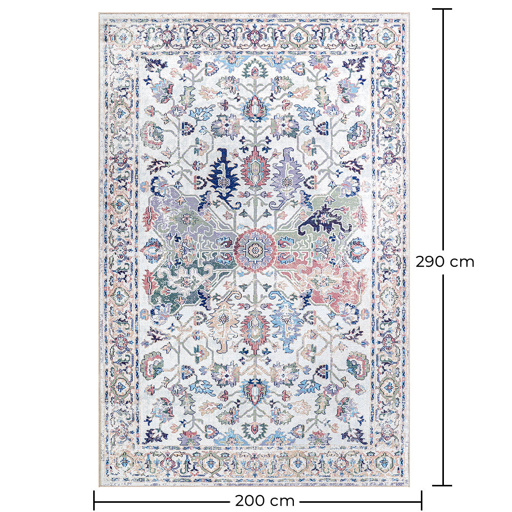 Vintage orijentalni tepih za dnevnu sobu – višebojni tepih (290 x 200 cm) – za dnevnu sobu i spavaću sobu – Šafran – RugRoyal