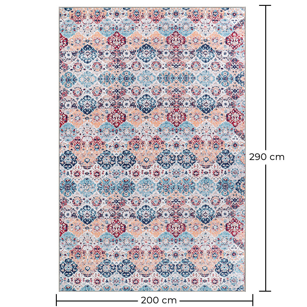 Vintage orientalsk teppe for stue – flerfarget teppe med aldringseffekt (290 x 200 cm) – for stue og soverom – Topaz – RugRoyal