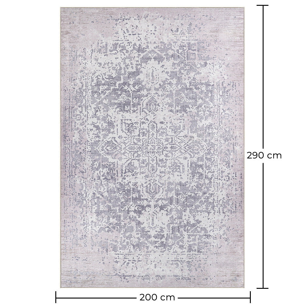 Vintage austrumu paklājs viesistabai – novecojis pelēks paklājs (290 x 200 cm) – viesistabai un guļamistabai – Delphi – RugRoyal