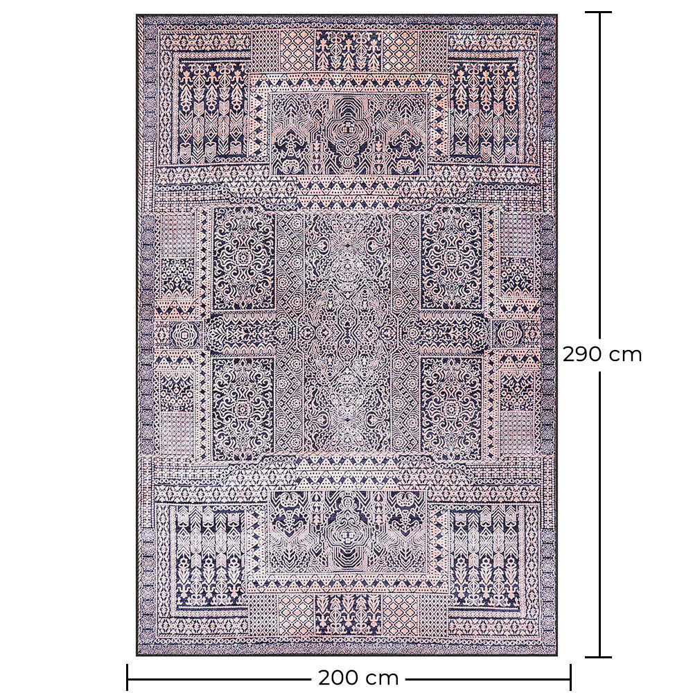 Vintage orientalsk teppe for stue – flerfarget teppe med aldringseffekt (290 x 200 cm) – for stue og soverom – Aventine – RugRoyal