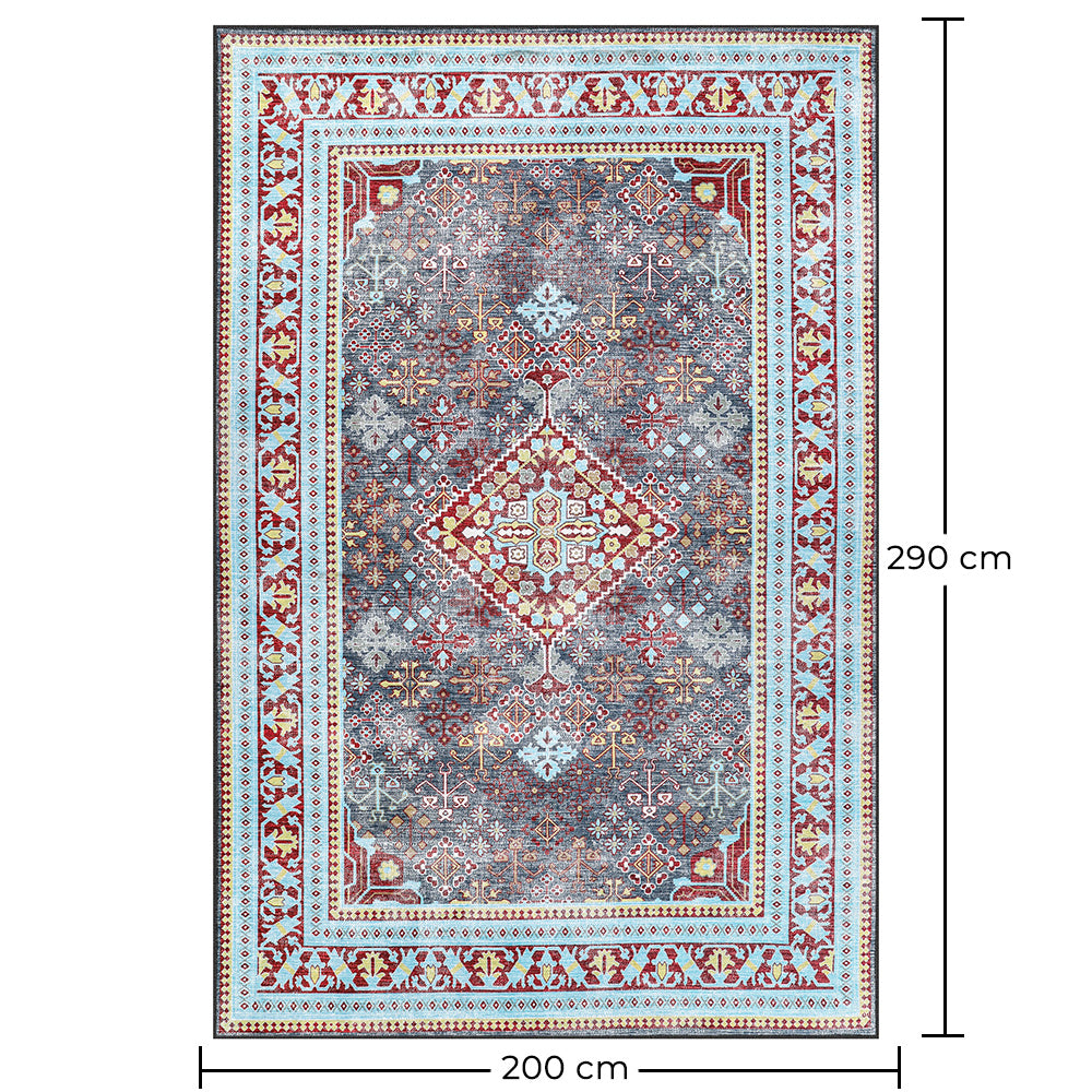 Vintage itämainen matto olohuoneeseen – ikääntynyt monivärinen matto (290 x 200 cm) – olohuoneeseen ja makuuhuoneeseen – Eudora – RugRoyal