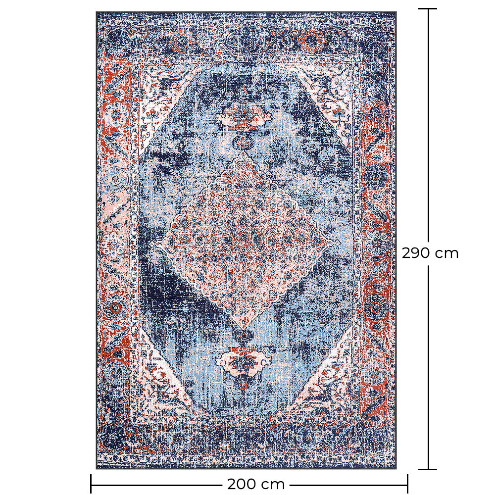Vintage orientalsk teppe for stue – flerfarget teppe med aldringseffekt (290 x 200 cm) – for stue og soverom – Arianell – RugRoyal
