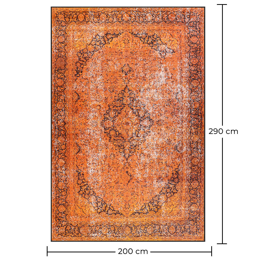 Vintažinis rytietiškas kilimas svetainei – oranžinis kilimas (290 x 200 cm) – svetainei ir miegamajam – Vesper – RugRoyal