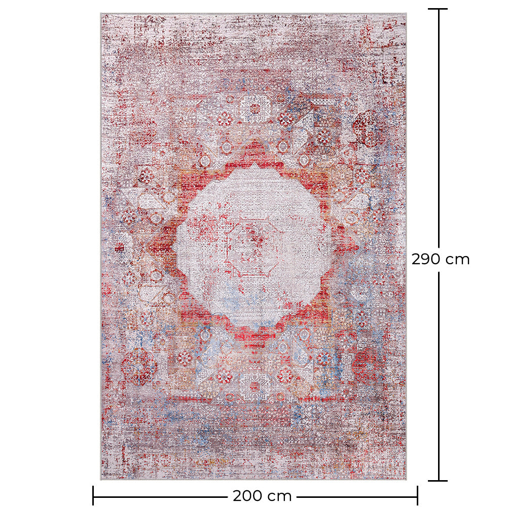 Vintage orientalsk teppe for stue – flerfarget teppe med aldringseffekt (290 x 200 cm) – for stue og soverom – Mimosa – RugRoyal