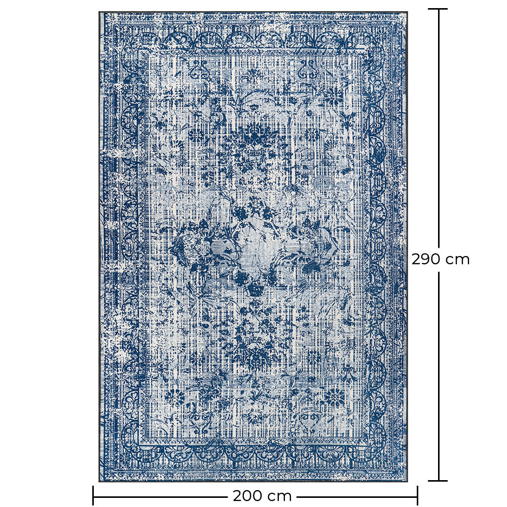 Vintage orientalsk teppe for stue – blått teppe (290 x 200 cm) – for stue og soverom – Mirage – RugRoyal