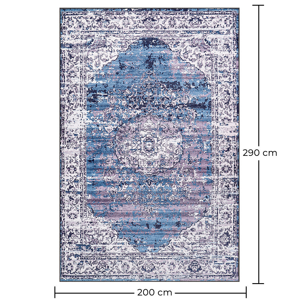 Vintage idamaine vaip elutoale – vanutatud sinine vaip (290 x 200 cm) – elutuppa ja magamistuppa – Ardent – RugRoyal