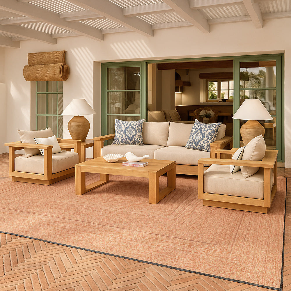 Teppich Groß Zeitgenössisches Modernes Design - Beige (290 x 200 cm)