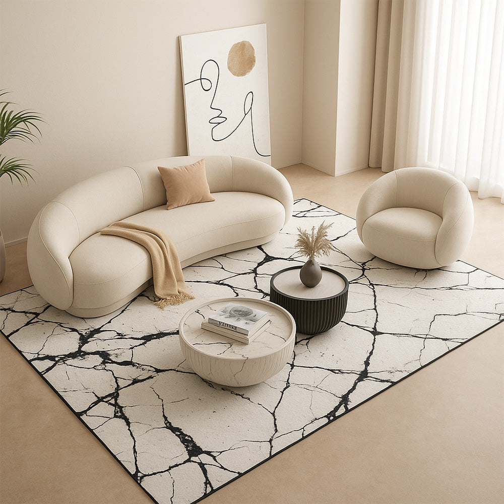 Large Rug with Modern Design Marble Effect – (290x200 cm) – Calico