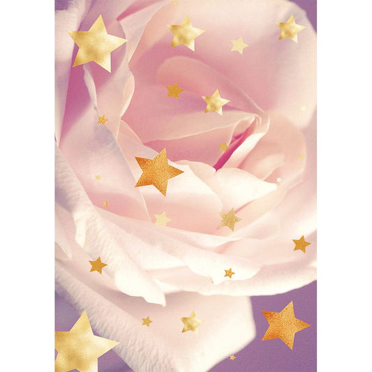 Tapete Grande para Crianças com Estrela Floral - Rosa (290 x 200 cm) - Alvi – para Sala de Estar e Quarto – RugRoyal