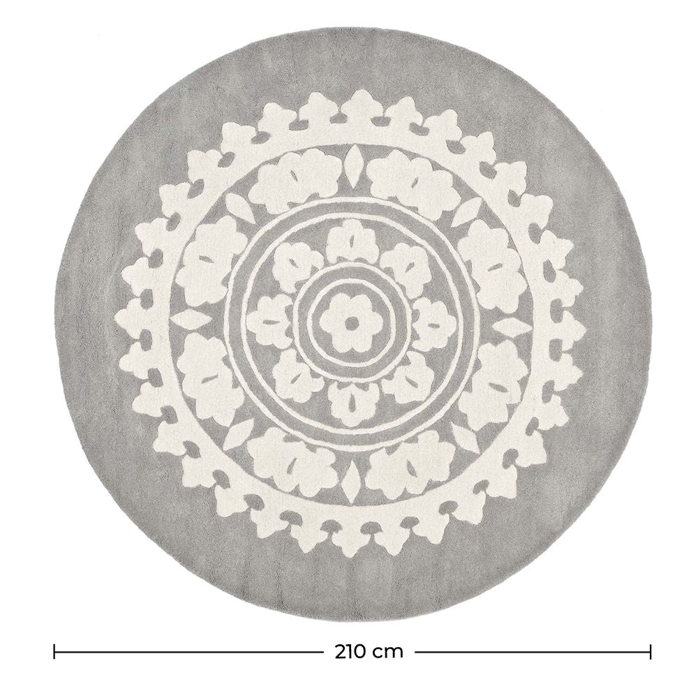 Round Design Rug - Wool - Romanty