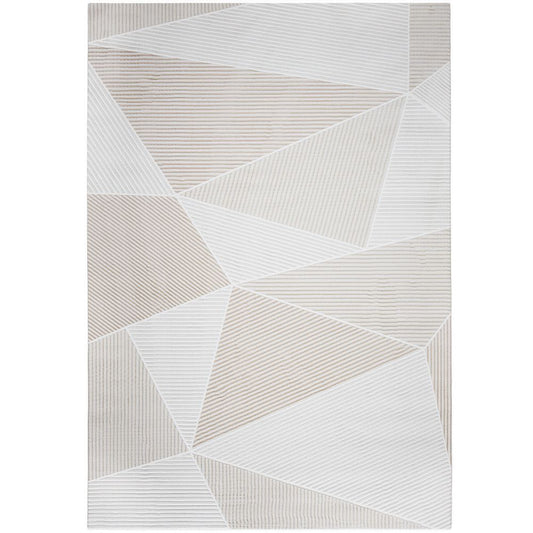 Dywan Duży Współczesny Nowoczesny Design - Beżowy (290 x 200 cm) - Cerna – do Salonu i Sypialni – RugRoyal