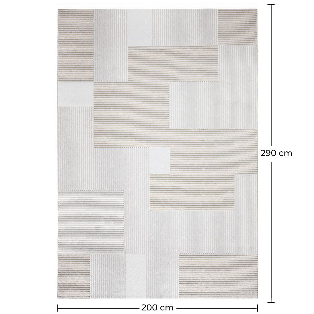 Rug Large Contemporary Modern Design - Beige (290x200 cm) - Debra