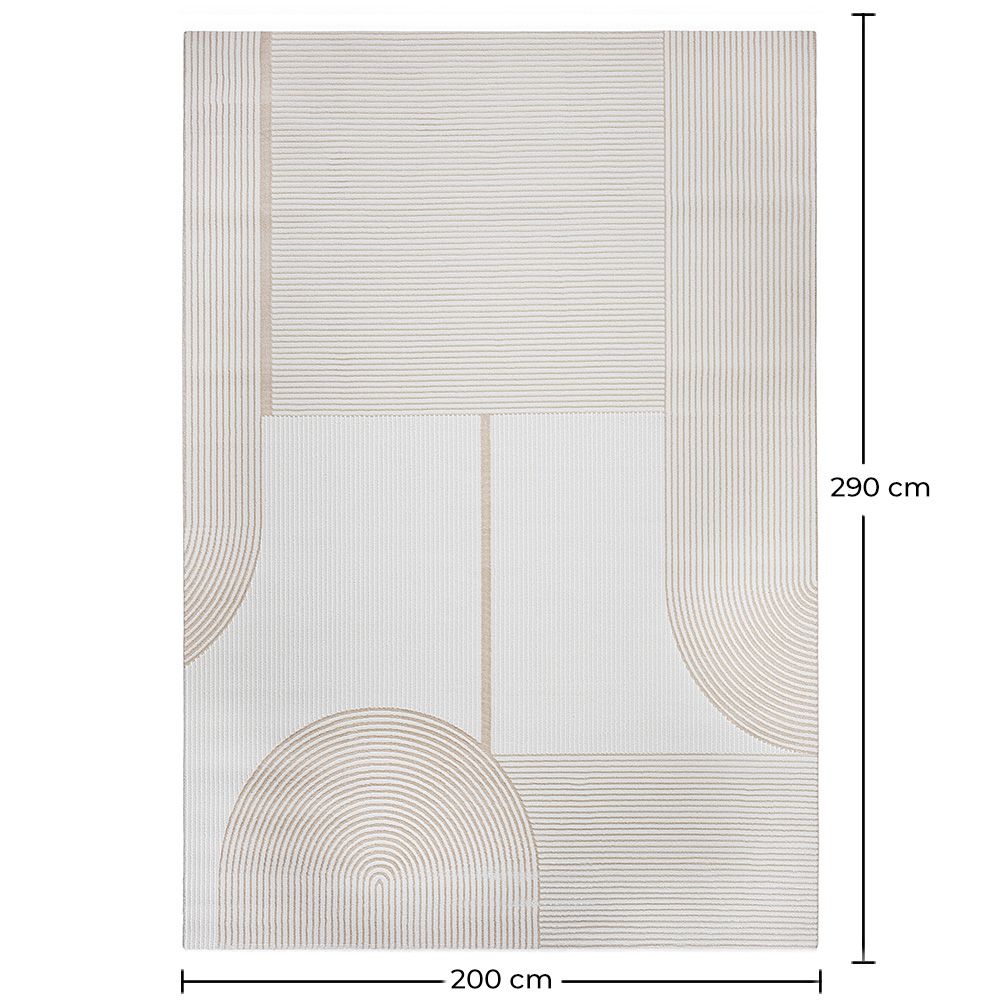 Rug Large Contemporary Modern Design - Beige (290x200 cm) - Dhoka