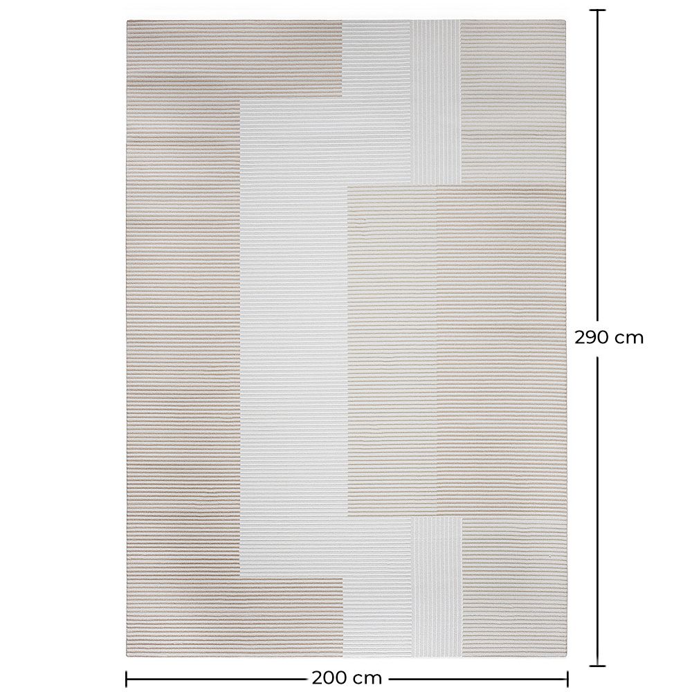 Rug Large Contemporary Modern Design - Beige (290x200 cm) - Loru