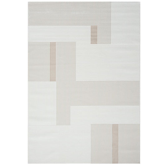Vloerkleed Large Contemporary Modern Design - Beige (290 x 200 cm) - Qara – voor Woonkamer en Slaapkamer – RugRoyal