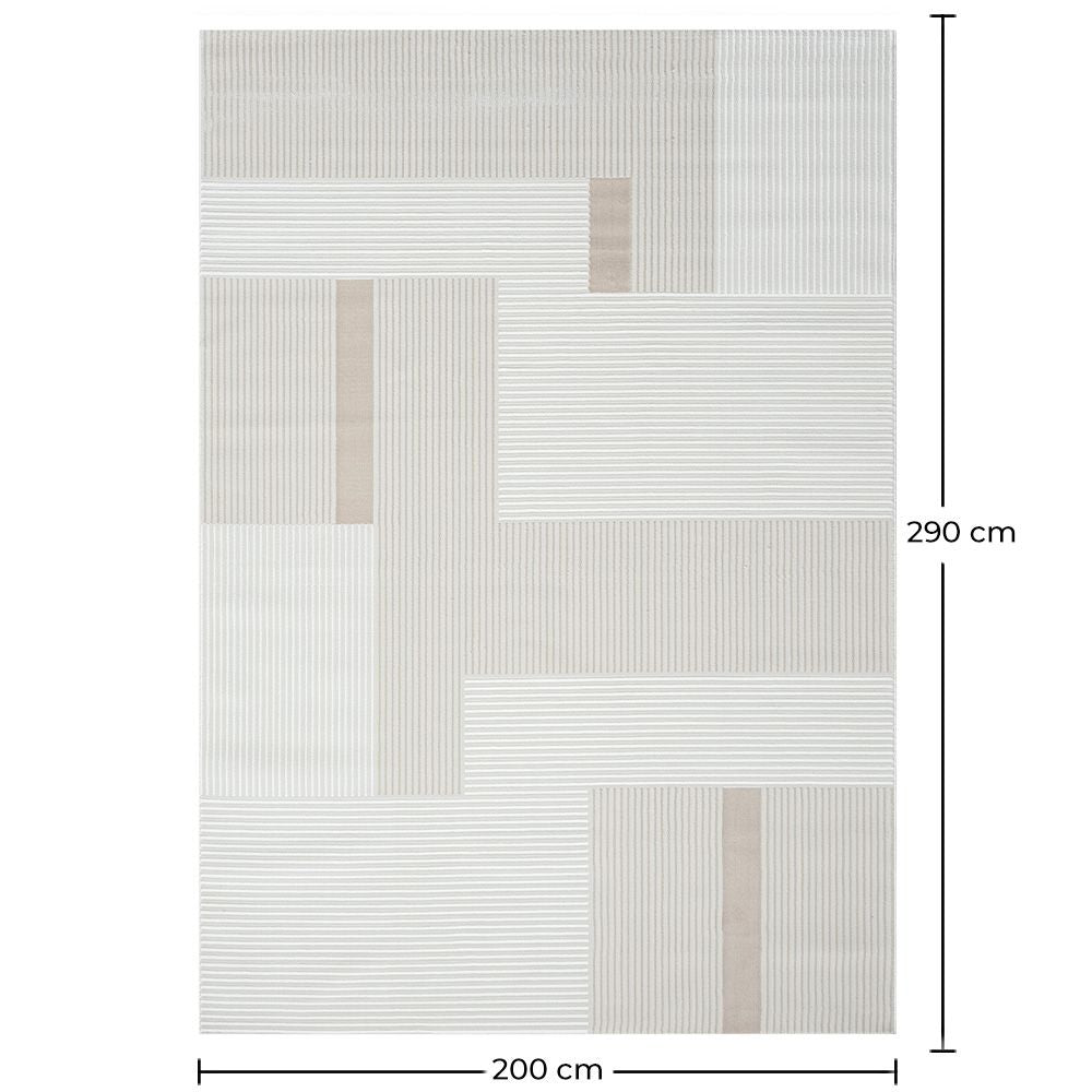 Rug Large Contemporary Modern Design - Beige (290x200 cm) - Qara