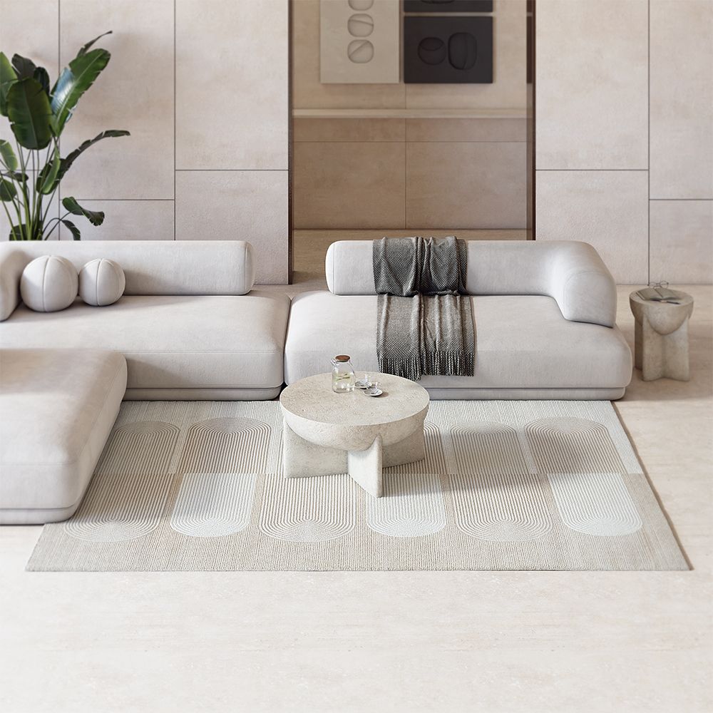 Rug Large Contemporary Modern Design - Beige (290x200 cm) - Qyar