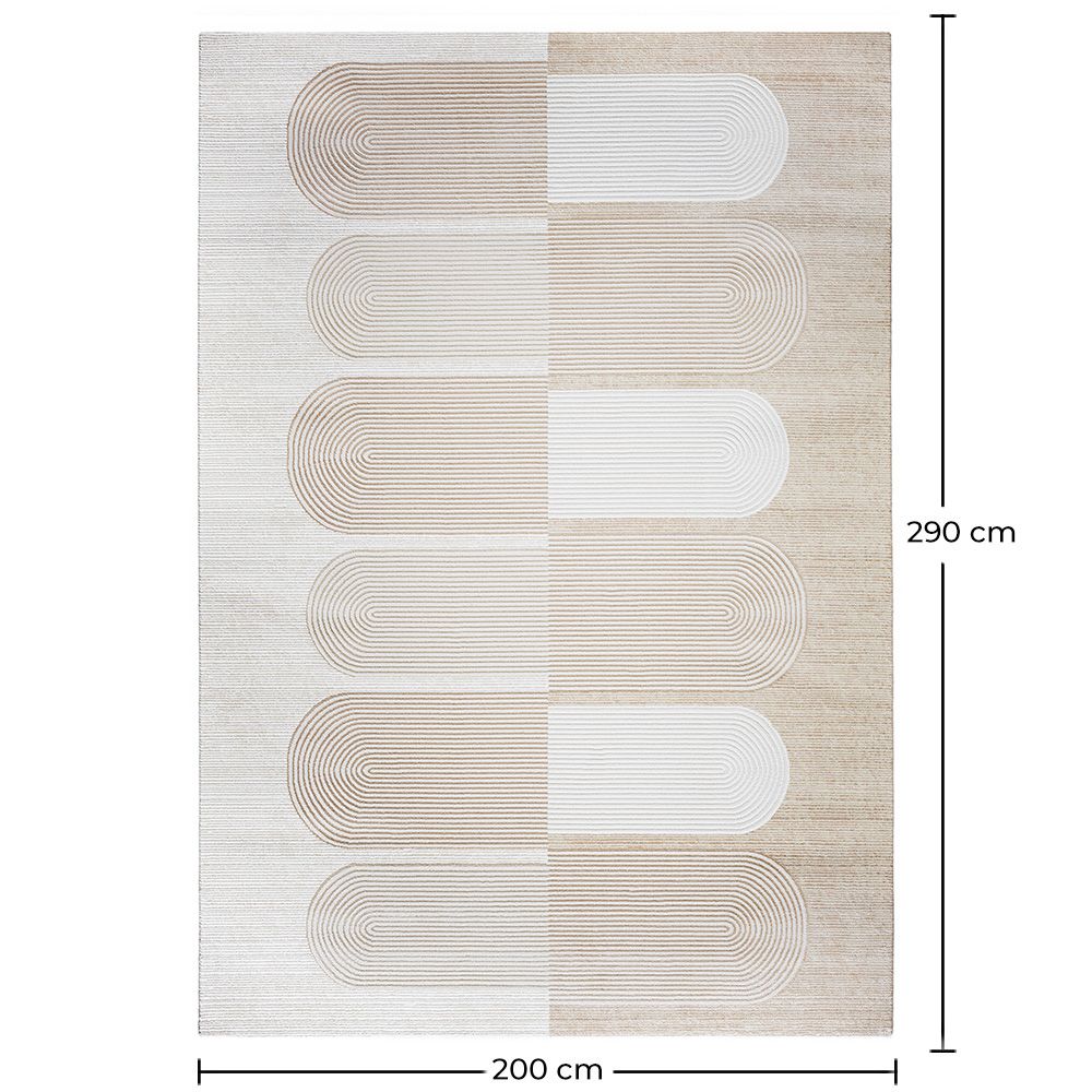 Rug Large Contemporary Modern Design - Beige (290x200 cm) - Qyar