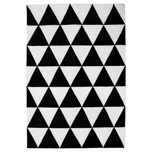 Skandynawski wełniany dywan do salonu – geometryczny wielokolorowy dywan – do salonu i sypialni – trójkąty – RugRoyal