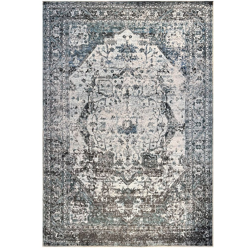 Vintage Oriental Rug for Living Room – Blue Carpet (290 x 200 cm) – for Living Room and Bedroom – Harah – RugRoyal