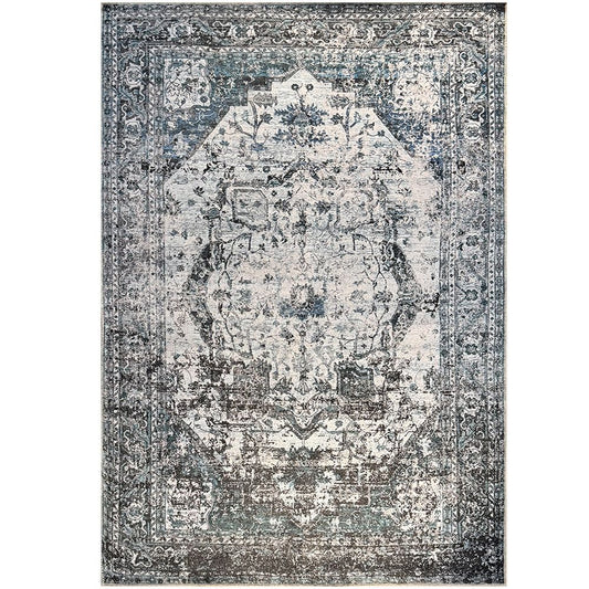 Vintage orientalny dywan do salonu – niebieski dywan (290 x 200 cm) – do salonu i sypialni – Harah – RugRoyal