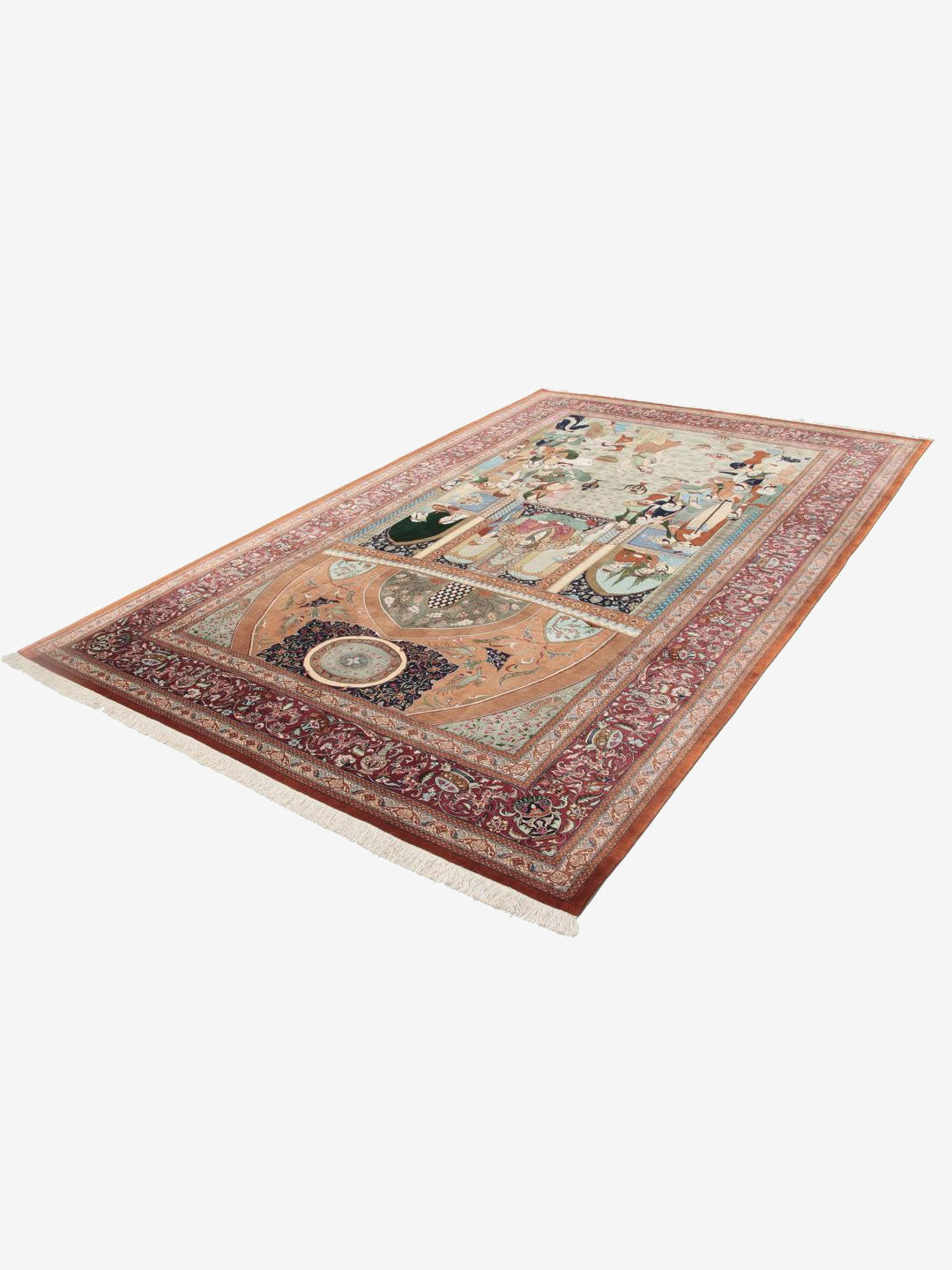 Qum seda - Tapete de seda feito à mão com nós