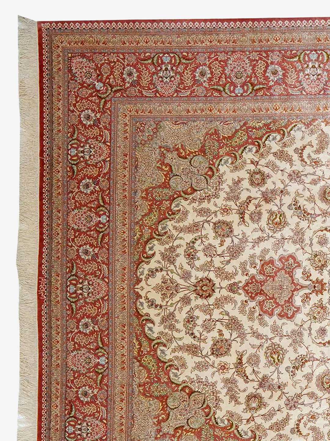 Qum jedwab - Ręcznie wiązany jedwabny dywan