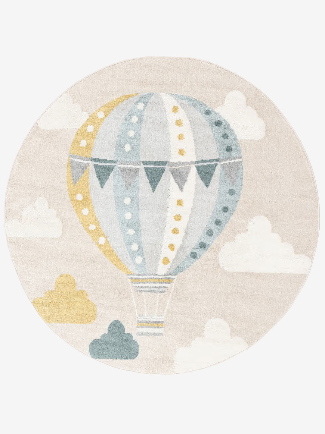 Passeio de Balão - Tapete Bege / Azul